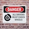 Signmission All Drivers Must Chock Wheels Danger Sign, Plastic, 10in W x 7in L, 2PK OS-2PACK-DS-P-710-L-1025 - alternate 6